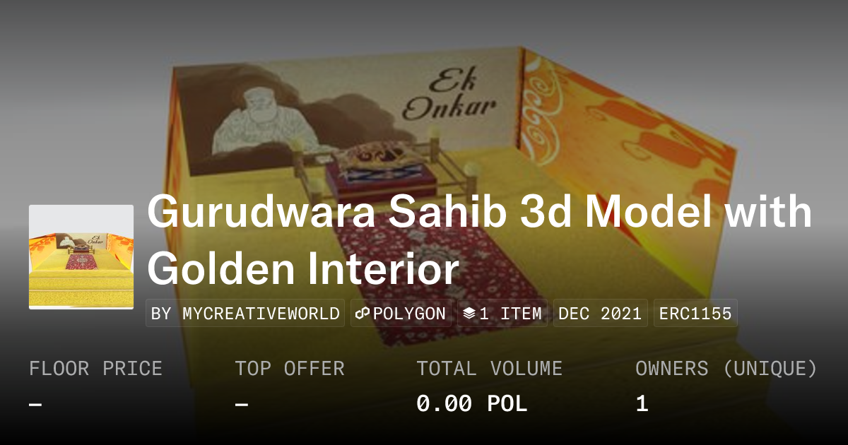 Gurudwara Sahib 3d Model with Golden Interior - Collection | OpenSea