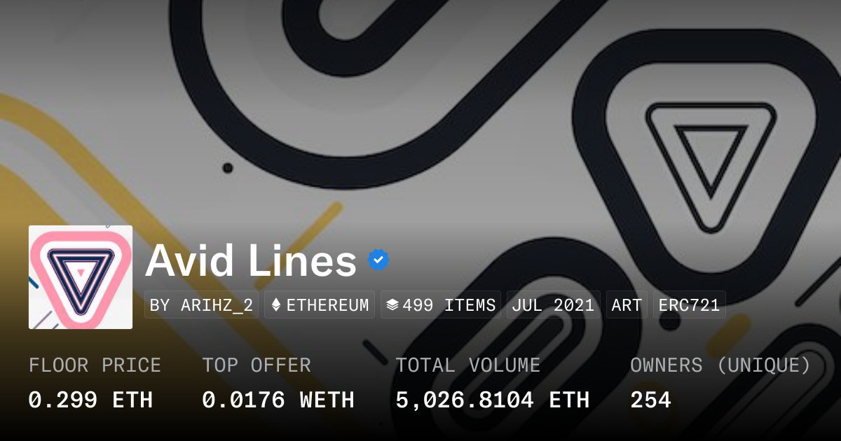 Avid Lines 0.069 ETH - Collection | OpenSea