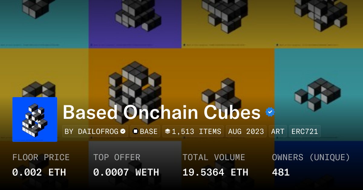 Based Onchain Cubes 0.002 ETH - Collection | OpenSea