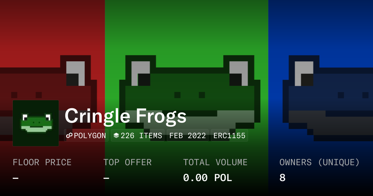 Cringle Frogs - Collection | OpenSea