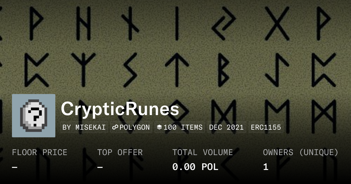 CrypticRunes - Collection | OpenSea