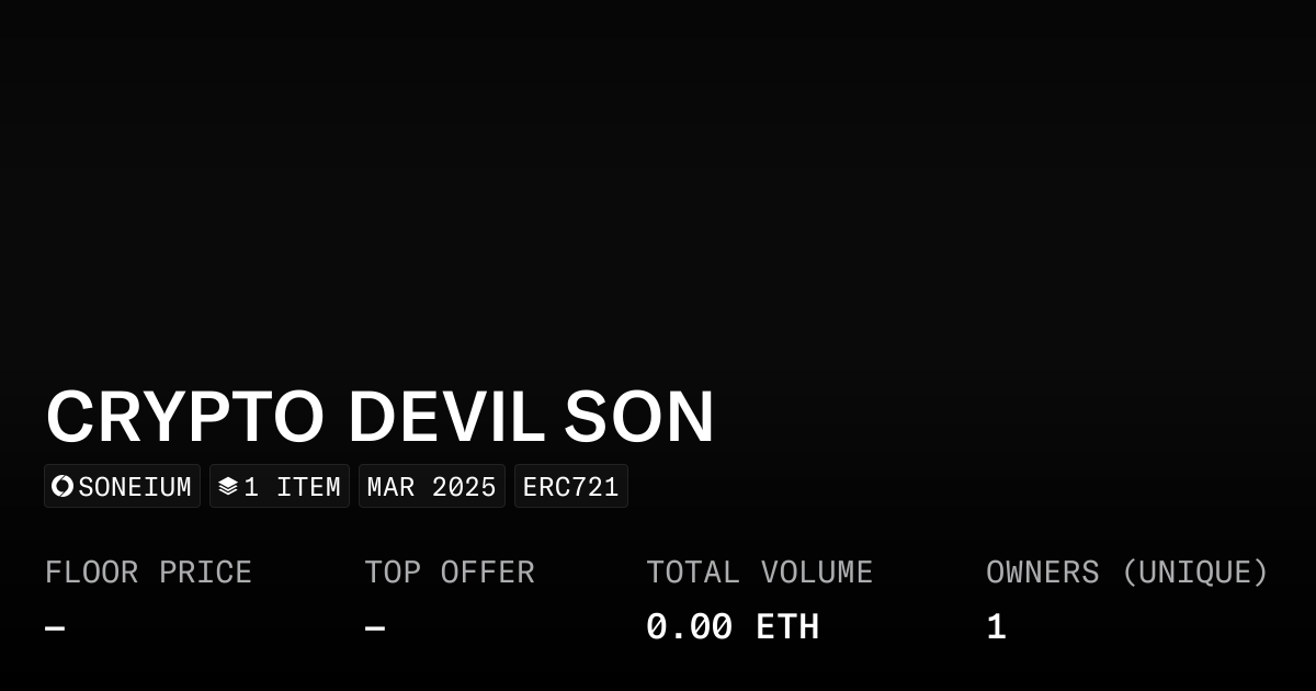 CRYPTO DEVIL SON - Collection | OpenSea