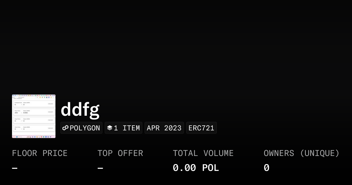 ddfg - Collection | OpenSea