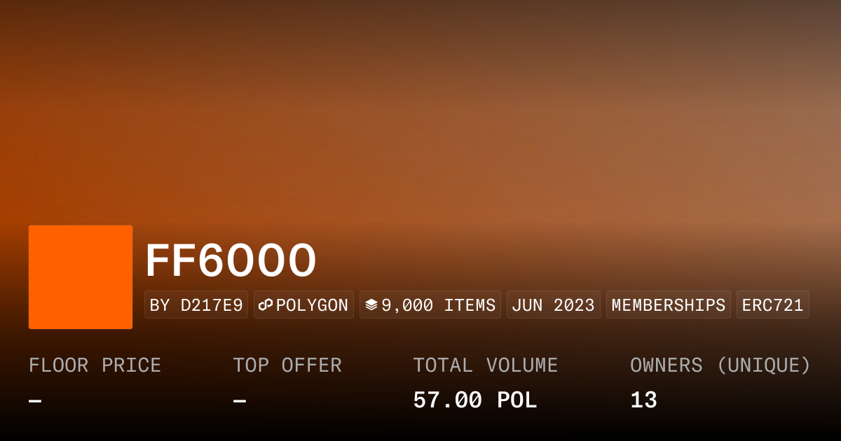 FF6000 - Collection | OpenSea
