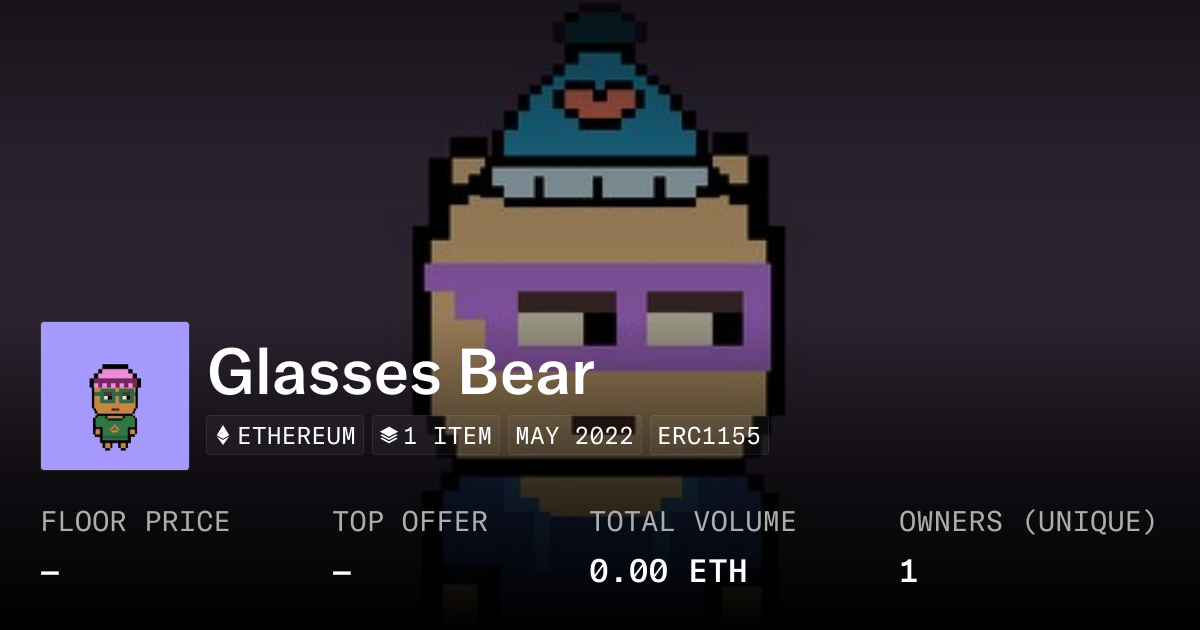 Glasses Bear - Collection | OpenSea