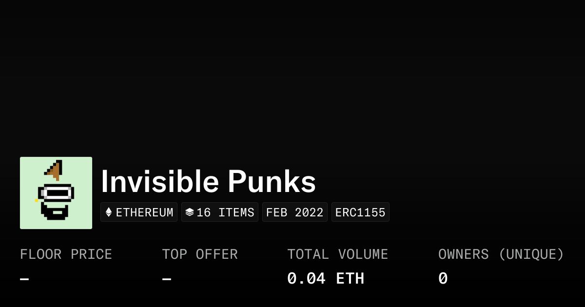 Invisible Punks - Collection | OpenSea