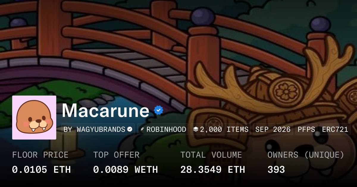 Macarune 0.0105 ETH - Collection | OpenSea