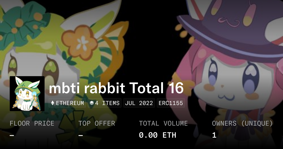 mbti rabbit Total 16 - Collection | OpenSea