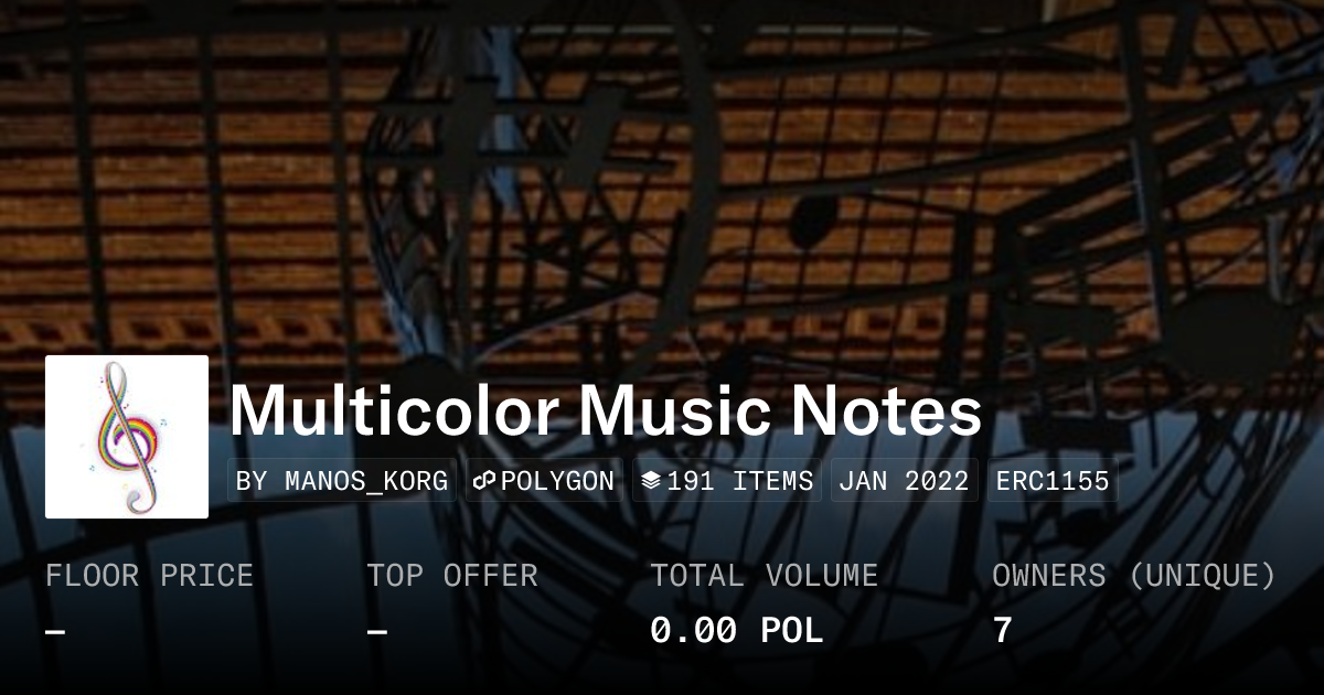 Multicolor Music Notes - Collection | OpenSea