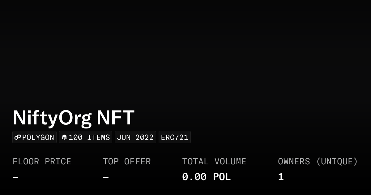 NiftyOrg NFT - Collection | OpenSea