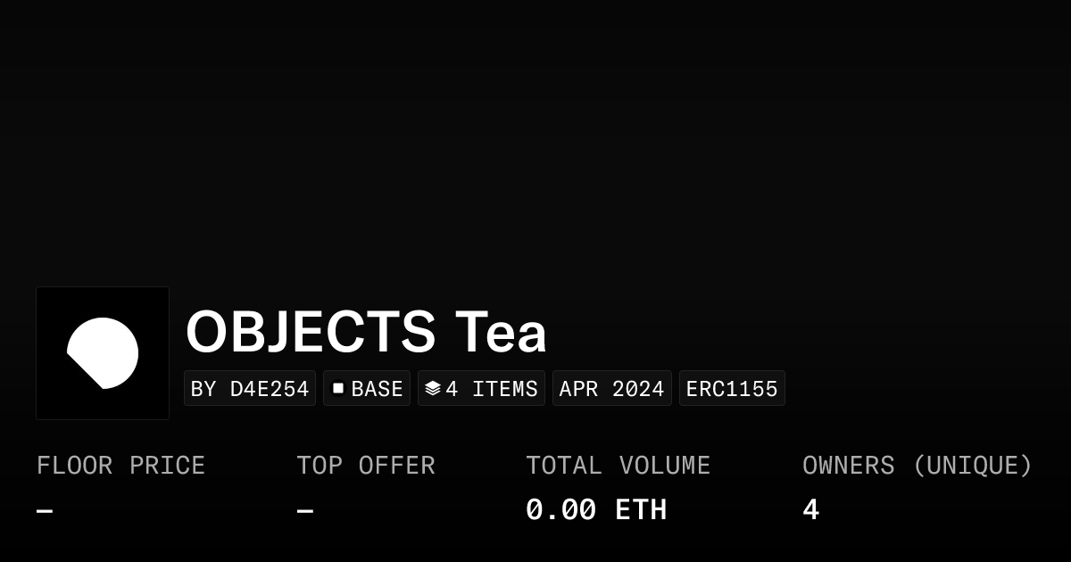OBJECTS Tea - Collection | OpenSea