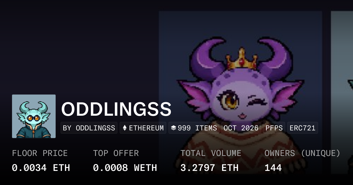 ODDLINGSS 0.0045 ETH - Collection | OpenSea