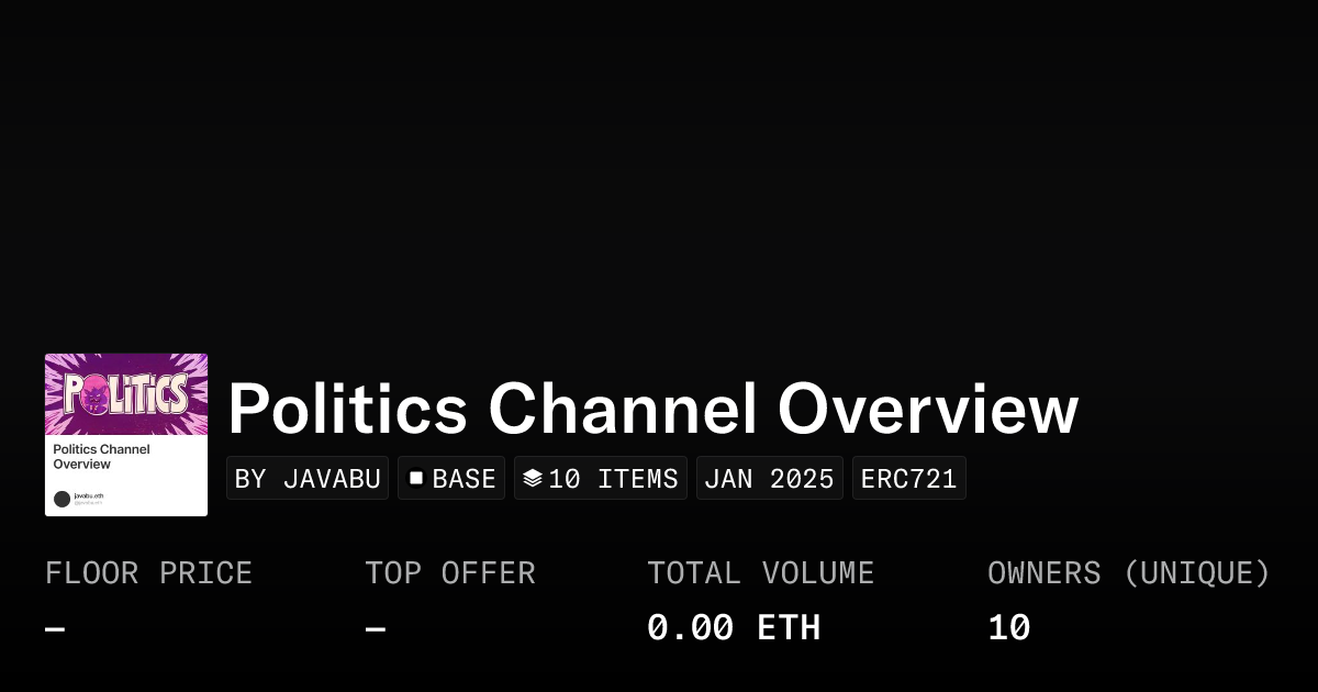 Politics Channel Overview Collection OpenSea