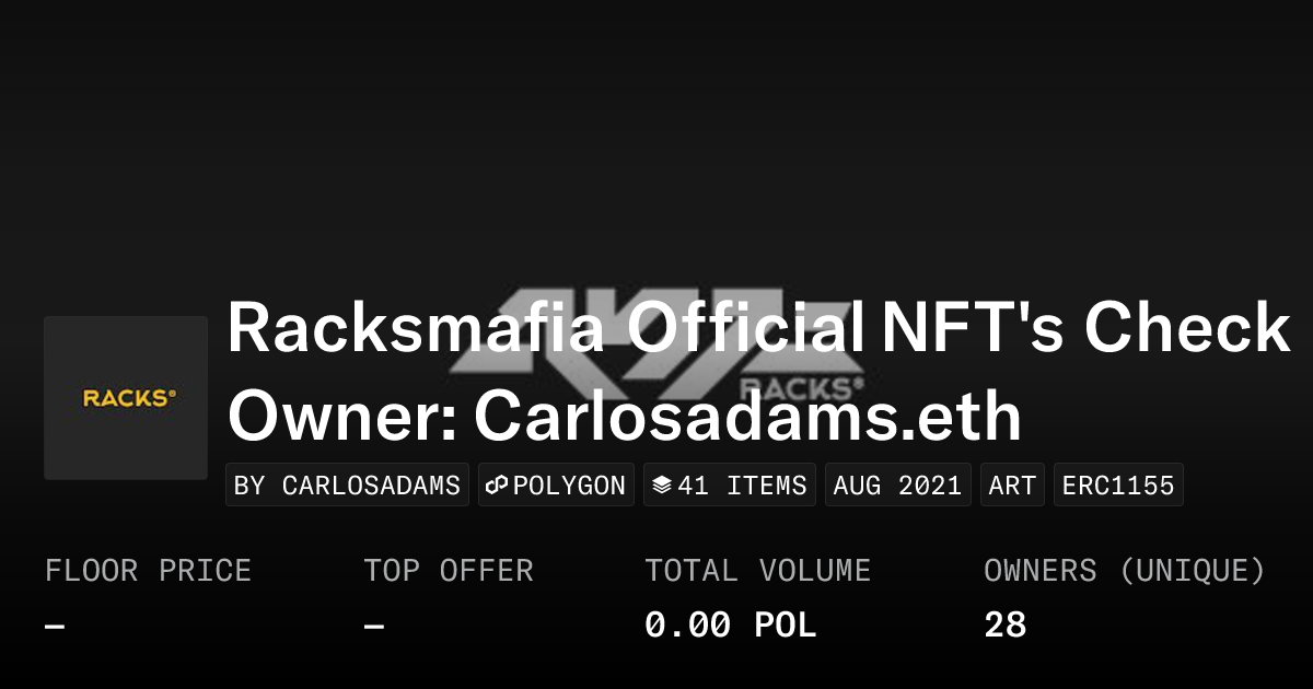 Racksmafia Official NFT's Check Owner: Carlosadams.eth - Collection ...
