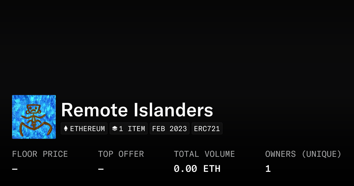 Remote Islanders - Collection | OpenSea