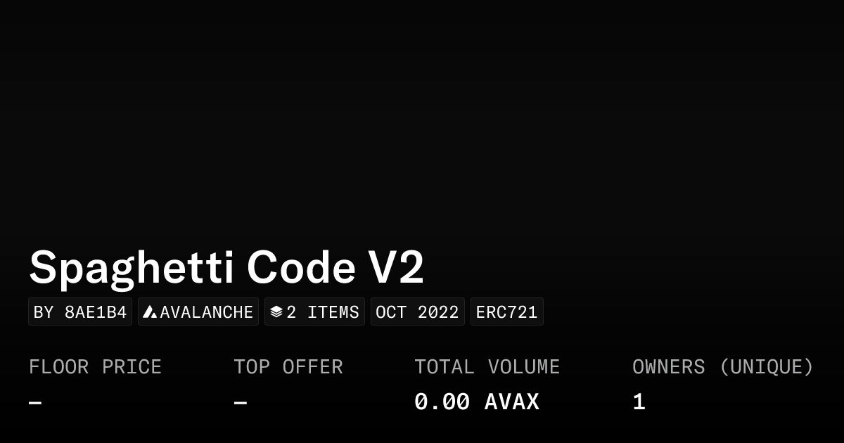Spaghetti Code V2 - Collection | OpenSea