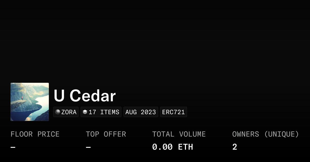 U Cedar - Collection | OpenSea